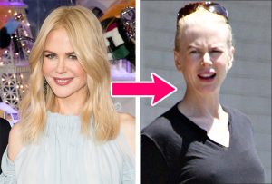 Nicole Kidman with and without mamkeup